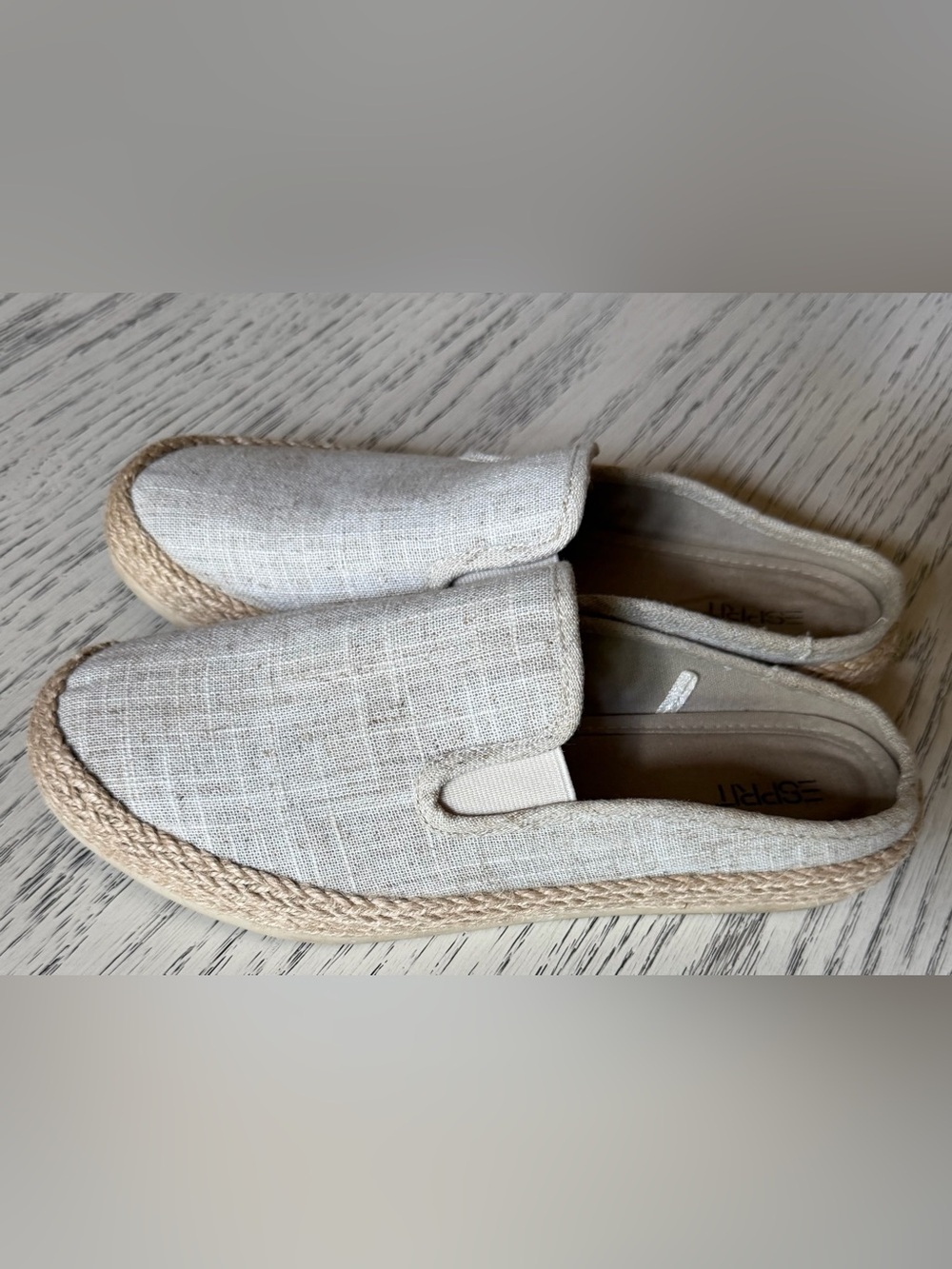 Esprit Emilia Natural Linen Espadrilles Sz 8.5